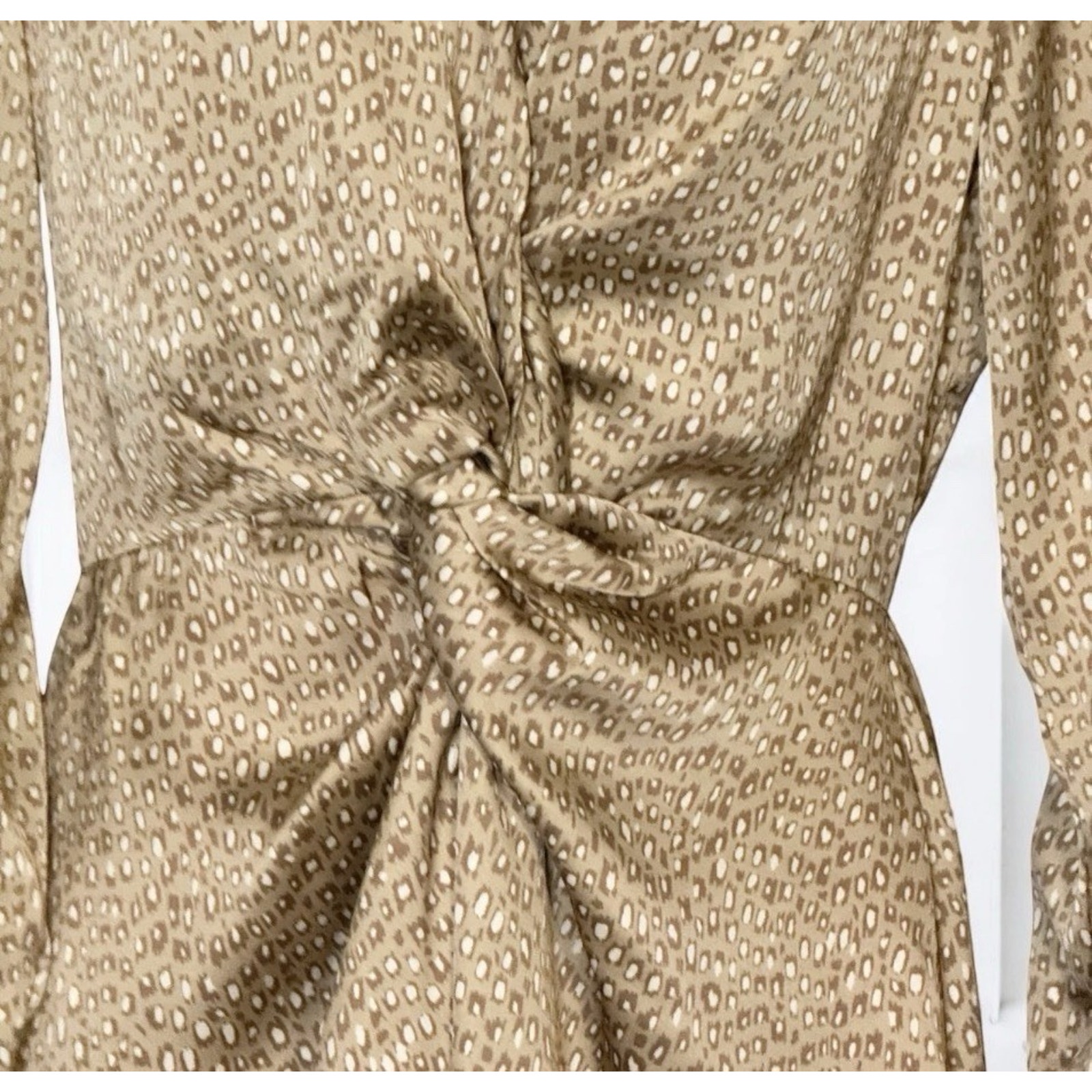 Women's Animal Print Mini Dress Satin Cocktail Party Twist Waist Size Small Nwt — image 5 of 8